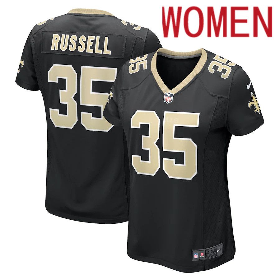 Women New Orleans Saints 35 KeiVarae Russell Nike Black Game Player NFL Jersey